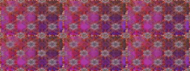 Çiçek duvar kâğıdı. Raster illüstrasyonu. Çiçek arkaplan. Mor ve kahverengi renkli şirin tekstil. Renkli, pürüzsüz desen.