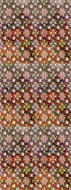 Kahverengi renkli çiçekler. Tropik çiçek desenleri. Raster illüstrasyonu.