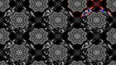 Siyah renkli çiçekler. Düz Çiçek Elementleri Tasarımı. Renkli Bahar Teması eskiz kalıbı. Raster illüstrasyonunda çiçek deseni çizimi.