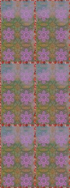 Raster illustration. Pattern, seamless, floral border. Beautiful bright rough cloth, canvas. Curls, shiny tracery weave. Vintage old background. Garland of flowers.