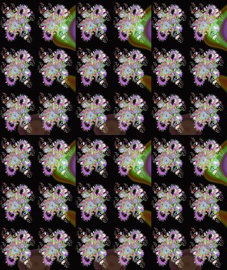 Renkli Bahar Temalı Kusursuz Arkaplan. Kusursuz çiçek deseni. Düz Çiçek Elementleri Tasarımı. Güzel kumaş deseni. Raster illüstrasyonu. Asya tekstil tarzında.