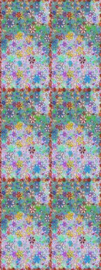 Vadinin çiçekleri mavi ve nötr renklerde. Soyut etnik raster kusursuz desen. Çiçekler..