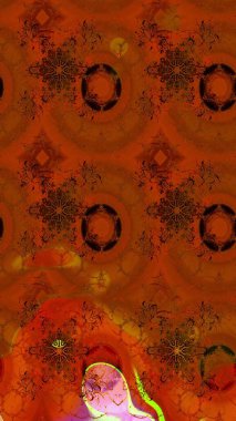 Raster illüstrasyonu. Robot resim. Küçük çiçekte sevimli çiçek deseni var..