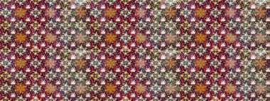 Kahverengi renkli etnik çiçeklerin olduğu zarif bir eskiz modeli. Raster Çiçek İllüstrasyonu güzel tekstil..