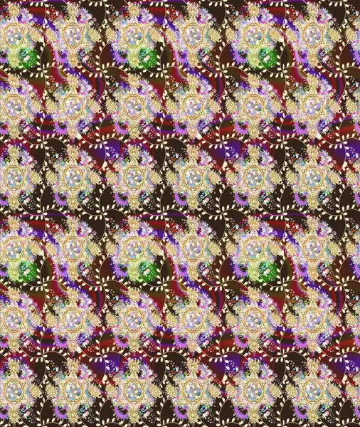 Millefleur 'lar. Küçük bej rengi, çiçekli oldukça eski bir bez çanta deseni. Tekstil, kumaş, kapaklar, duvar kağıtları, baskı, paket, koleksiyon defteri, örgü, dekupaj için çiçek arkaplanı..