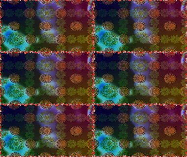 Hediye ambalaj kağıdı, tebrik kartları, posterler ve pankart tasarımı. Raster düz çiçekleri pürüzsüz desen. Kahverengi ve gri renkte çiçekler.