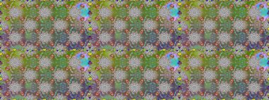 Çiçekli el, pürüzsüz desen çizmiş. Modern gelişim, gri ve yeşil raster arka plan duvar kağıdı çizimi, klasik çizgiler, desenli desenli çiçekler, çiçekli süsler..