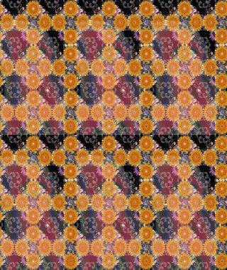 Raster Güzel kumaş deseni. Raster suluboya deseni, narin çiçekler, turuncu çiçekler, tebrik kartı şablonu..