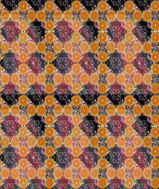 Raster Güzel kumaş deseni. Raster suluboya deseni, narin çiçekler, turuncu çiçekler, tebrik kartı şablonu..