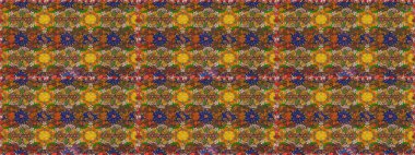 Kahverengi renkli güzel bir tekstil. Suluboya çiçekli çiçek deseni. Raster illüstrasyonu.