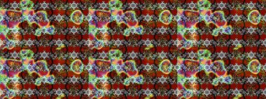 Parlak renkli çiçekleri ve gri renkli yaprakları olan harika bir çiçek deseni. Halk tarzı. Modern çiçek arkaplanı. Moda baskıları için zarif bir şablon.