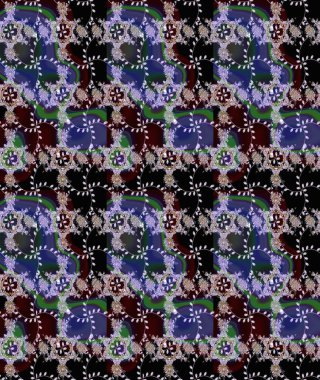 Robot resim. Motley illüstrasyonu. Moda baskıları için zarif bir şablon. Çiçekli bahar çiçekleri. Küçük renkli çiçekler. Küçük çiçekte şirin desenler.