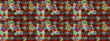 Parlak renkli çiçekleri ve gri renkli yaprakları olan harika bir çiçek deseni. Halk tarzı. Modern çiçek arkaplanı. Moda baskıları için zarif bir şablon.