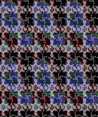 Robot resim. Motley illüstrasyonu. Moda baskıları için zarif bir şablon. Çiçekli bahar çiçekleri. Küçük renkli çiçekler. Küçük çiçekte şirin desenler.