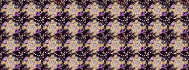 Şirin çiçek elementleri. Taslak desenli, modaya uygun kumaş deseni. Raster illüstrasyonu. Düz Çiçek Elementleri Tasarımı. Renkli Bahar Teması çizim şablonu.