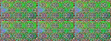 Sanat insana ilham verir ve doğal bir şekilde çiçek bırakır. Karalama çiçekleri kusursuz desen. Yeşil ve nötr el çizimi desen. Raster deseni.