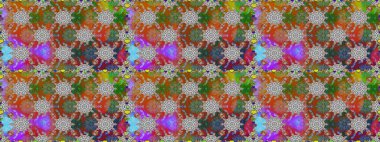 Watercolor seamless pattern. Floral print. Flowers on gray and brown colors in watercolor style.