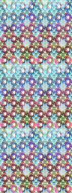 Asya tekstil tarzında. Raster illüstrasyonu. Tarafsız renklerde çiçekler. Çiçek desenli çizim. Raster illüstrasyonu.