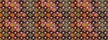 Küçük renkli çiçekler. Motley illüstrasyonu. Küçük çiçekte güzel bir desen. Robot resim. Moda baskıları için zarif bir şablon. Çiçekli bahar çiçekleri.