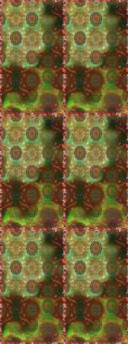 Kahverengi ve yeşil renkli çiçekler. Raster illüstrasyonu. Çiçek süsü ile kusursuz desen.