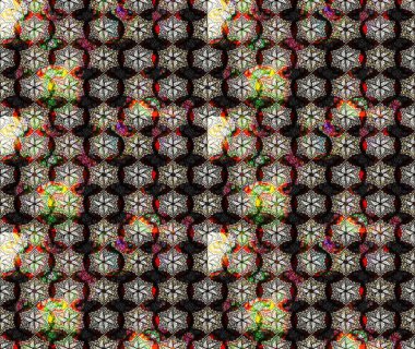 Eskiz arkaplan modeli. Raster hisseleri. Siyah üzerine çiçekler. Suluboya, elle çizilmiş.