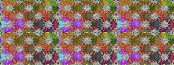 Watercolor seamless pattern. Floral print. Flowers on gray and brown colors in watercolor style.