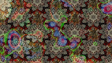 Raster çiçek desenleri çiziyor. Vadinin gri renkli çiçekleri.