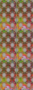 Kahverengi ve gri renklerde parlak çiçekli halı ile kusursuz desen.