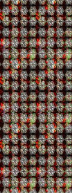 Hediye ambalaj kağıdı, tebrik kartları, posterler ve pankart tasarımı. Raster düz çiçek çizim deseni. Siyah renkte çiçekler.