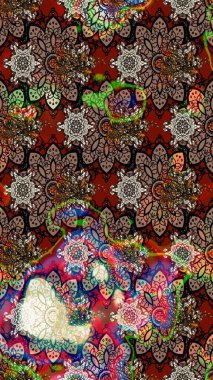 Küçük kahverengi çiçeklerdeki oldukça eski bir besin torbası deseni. Tekstil, kumaş, kapaklar, duvar kağıtları, baskı, paket, koleksiyon defteri, örgü, dekupaj için çiçek arkaplanı..