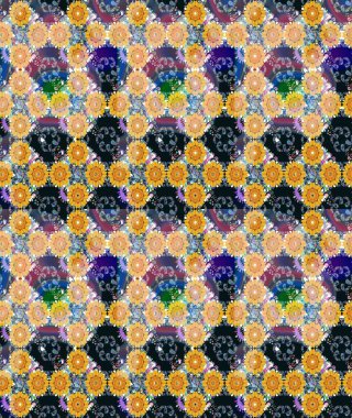 Renkli Yaz Temalı eskiz kalıbı. Düz Çiçek Elementleri Tasarımı. Raster Illustrasyon 'daki Çiçek Deseni' nin son moda çizimi. Sarı renkte çiçekler.