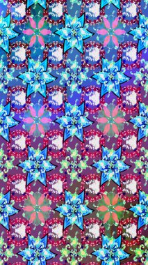 Kabile sanatı boho baskısı, klasik çiçek arkaplanı. Arkaplan dokusu, duvar kağıdı, mavi renkli çiçek teması. Soyut etnik raster çizim kalıbı.