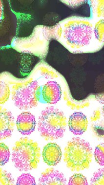 Çiçek deseni. Raster illüstrasyonu. Chichi 'nin kumaş kalıbını çiz. Düz Çiçek Elementleri Tasarımı. Renkli Bahar Teması çizim şablonu.