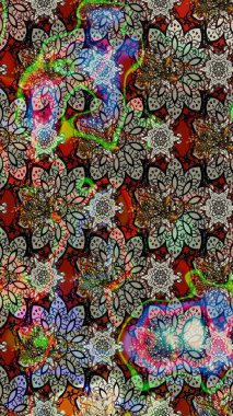 Çiçekli çiçek deseni, suluboya. Küçük çiçekte güzel bir çiçek deseni var. Raster deseni.