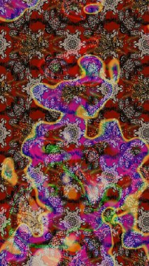 Çiçekleri, deniz kabukları, mandalaları ve suluboya efektleriyle donanma geçmişi. Yatak çarşafları, ceket, paket tasarımı, kumaş ve moda kavramları için tekstil baskısı. Çizim kalıbı etnik tasarım.