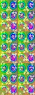 Küçük çiçekli yay deseni çiz. Raster illüstrasyonu. Suluboya tarzında yeşil renkler üzerine.