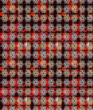 Raster illüstrasyonu. Çiçek ve yapraklı karalama şeklinde Raster çiçek deseni. Yumuşak, bahar çiçekleri kahverengi renklerde.