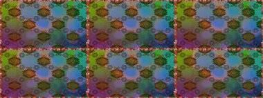 Sevimli çiçek raster deseni. Düz Çiçek Elementleri Tasarımı. Renkli Yaz Temalı Kusursuz Arkaplan. Kahverengi ve yeşil renkte çiçekler.