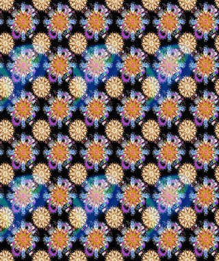 Raster illüstrasyonu. Çiçekli, yapraklı, çiçek desenli eskiz. El çizimi.