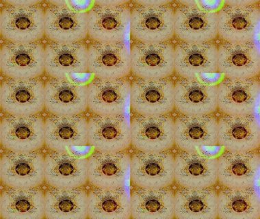 1950-1960 motifleri. Bej üzerine bej. Çiçekli ipek eşarp. Retro tekstil tasarım koleksiyonu. El çizimi çiçek elementleri ile soyut çizim raster deseni.