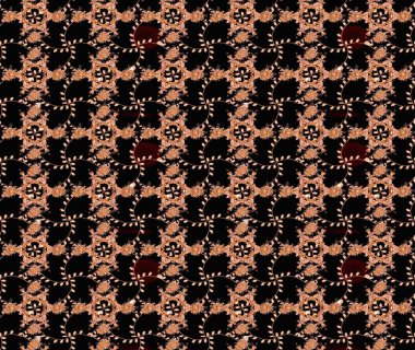 Siyah, bej ve kahverengi renkli çiçekler. Yumuşak, yaz çiçekli arka plan. Raster çiçek desenli ve çiçekli..