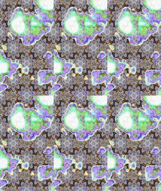 Tarafsız renklerde parlak çiçekli halı eşkali..