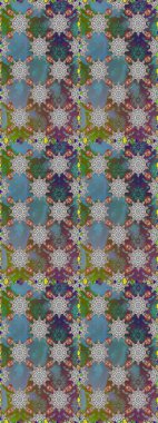 Gri ve yeşil renklerde bahar çiçekleri. Yaprak ve çiçeklerin suluboya resimleri, gri ve yeşil renklerde kusursuz desenler. Raster illüstrasyonu.