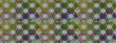 Çiçekli, suluboya desenli kusursuz çiçek deseni. Yeşil ve gri renkte çiçekler. Renkli Bahar Temalı, dikdörtgen desenli arka plan. Düz Çiçek Elementleri Tasarım Raster illüstrasyonu.