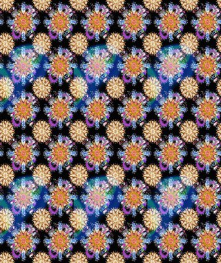 Raster illüstrasyonu. Çiçekli, yapraklı, çiçek desenli eskiz. El çizimi.