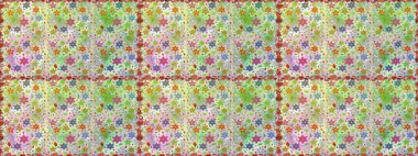 Raster illüstrasyonu. Kusursuz. Şirin çiçek elementleri. Tarafsız ve yeşil renkte çiçekler.