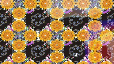 Sarı renkli çiçekler. Yumuşak, bahar çiçekli arka plan. Raster çiçek desenli ve çiçekli..