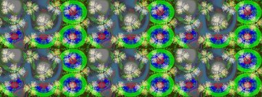 Raster düz çiçek çizim deseni. Hediye ambalaj kağıdı, tebrik kartları, posterler ve pankart tasarımı. Yeşil renkte çiçekler.