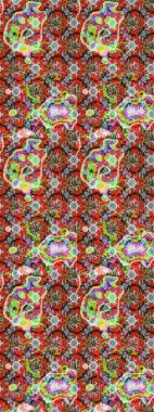 Ultraviyole kumaş deseni. Çizim kalıbı. Raster illüstrasyonu. Organik motif arkaplanı.