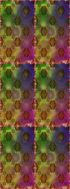 Raster Çiçek İllüstrasyonu 'nun şirin tekstili. Kahverengi ve yeşil renklerde etnik çiçeklerle kusursuz bir desen..